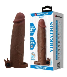 PRETTY LOVE XERXES VIBRATING PENIS SLEEVE 22 CM O 45 CM BROWN