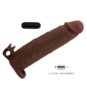 PRETTY LOVE XERXES VIBRATING PENIS SLEEVE 22 CM O 45 CM BROWN