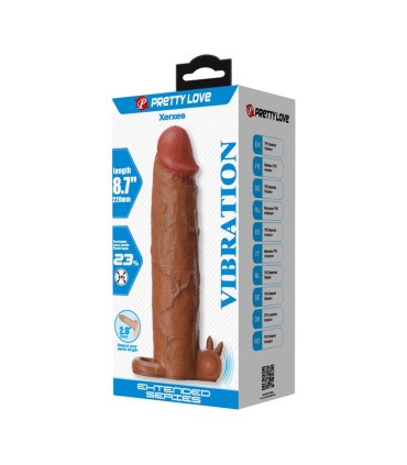 PRETTY LOVE XERXES VIBRATING PENIS SLEEVE 22 CM O 45 CM BROWN
