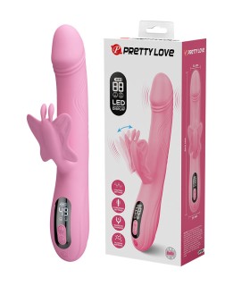 PRETTY LOVE BELLA RABBIT VIBRATOR WITH BUTTERFLY STIMULATION AND LED PINK
