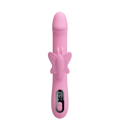 PRETTY LOVE BELLA RABBIT VIBRATOR WITH BUTTERFLY STIMULATION AND LED PINK