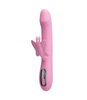 PRETTY LOVE BELLA RABBIT VIBRATOR WITH BUTTERFLY STIMULATION AND LED PINK