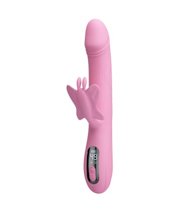 PRETTY LOVE BELLA RABBIT VIBRATOR WITH BUTTERFLY STIMULATION AND LED PINK