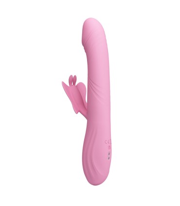 PRETTY LOVE BELLA RABBIT VIBRATOR WITH BUTTERFLY STIMULATION AND LED PINK
