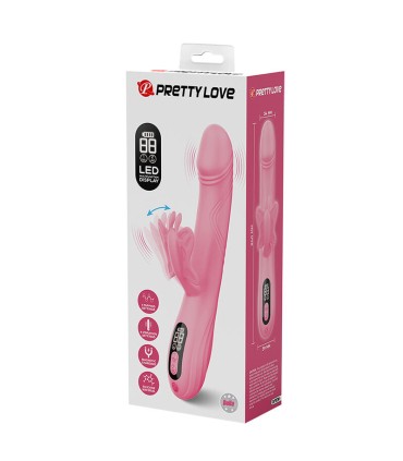 PRETTY LOVE BELLA RABBIT VIBRATOR WITH BUTTERFLY STIMULATION AND LED PINK