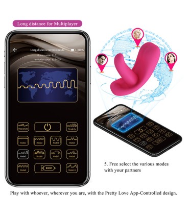 PRETTY LOVE HAZELYNN 12 FUNCTION APP CONTROL MASSAGER PINK