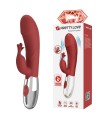 PRETTY LOVE - ROSEWOOD RABBIT VIBRATOR 30 FUNCTIONS USB RECHARGEABLE RED