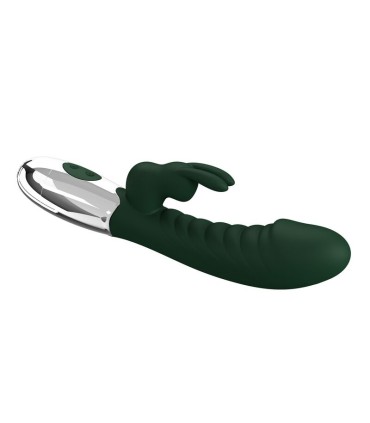 PRETTY LOVE NAUGHTY BUNNY RABBIT VIBRATOR 30 FUNCTIONS USB RECHARGEABLE GREEN