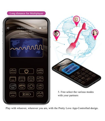 PRETTY LOVE PULSEN APP CONTROL VIBRATING EGG 12 FUNCTIONS USB RECHARGEABLE PINK