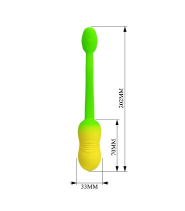 PRETTY LOVE PULSEN APP CONTROL VIBRATING EGG 12 FUNCTIONS USB RECHARGEABLE GREEN YELLOW