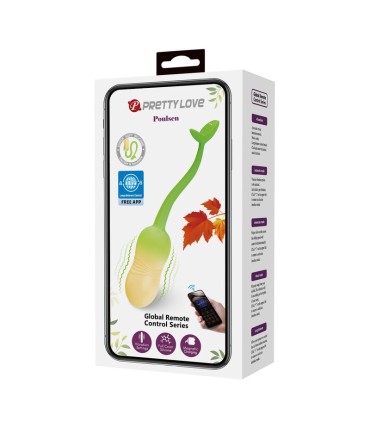PRETTY LOVE PULSEN APP CONTROL VIBRATING EGG 12 FUNCTIONS USB RECHARGEABLE GREEN YELLOW