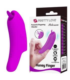 PRETTY LOVE PETERSON HONEY FINGER RECHARGEABLE FINGER VIBRATOR PURPLE