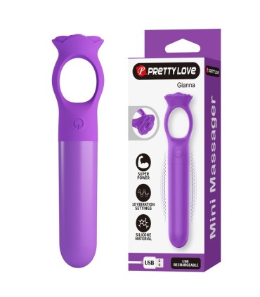 PRETTY LOVE GIANA RECHARGEABLE MINI VIBRATOR MASSAGER PURPLE