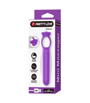 PRETTY LOVE GIANA RECHARGEABLE MINI VIBRATOR MASSAGER PURPLE
