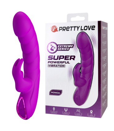 PRETTY LOVE MONICA RECHARGEABLE DUAL STIMULATION G SPOT AND CLITORAL VIBRATOR PURPLE