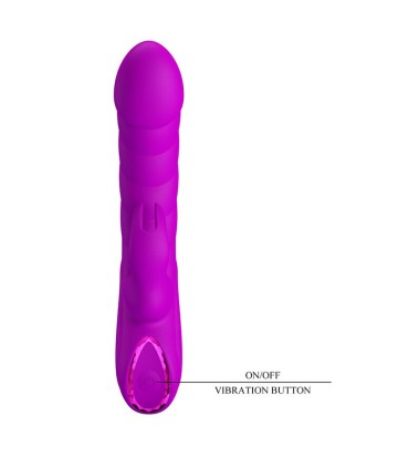 PRETTY LOVE MONICA RECHARGEABLE DUAL STIMULATION G SPOT AND CLITORAL VIBRATOR PURPLE