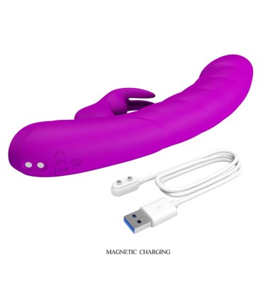 PRETTY LOVE MONICA RECHARGEABLE DUAL STIMULATION G SPOT AND CLITORAL VIBRATOR PURPLE