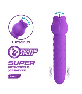 PRETTY LOVE DANNELL RECHARGEABLE ORAL AND CLITORAL STIMULATOR VIBRATOR PURPLE
