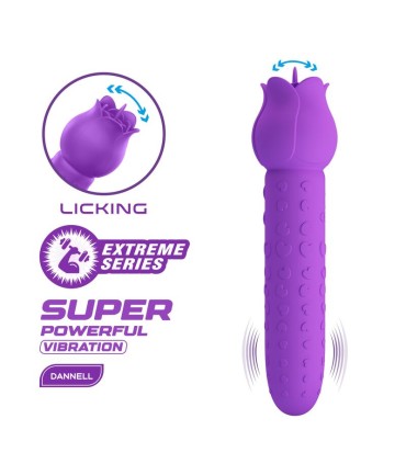 PRETTY LOVE DANNELL RECHARGEABLE ORAL AND CLITORAL STIMULATOR VIBRATOR PURPLE