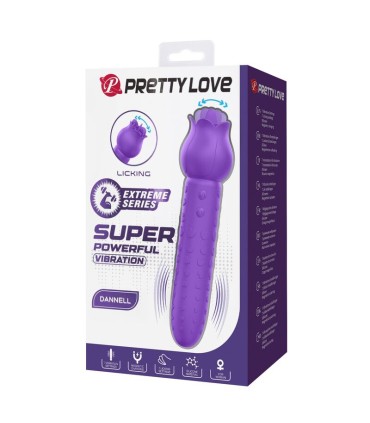 PRETTY LOVE DANNELL RECHARGEABLE ORAL AND CLITORAL STIMULATOR VIBRATOR PURPLE