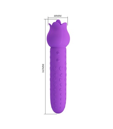 PRETTY LOVE DANNELL RECHARGEABLE ORAL AND CLITORAL STIMULATOR VIBRATOR PURPLE