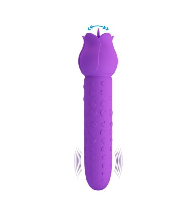 PRETTY LOVE DANNELL RECHARGEABLE ORAL AND CLITORAL STIMULATOR VIBRATOR PURPLE