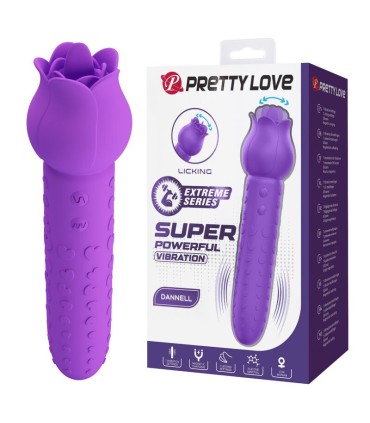 PRETTY LOVE DANNELL RECHARGEABLE ORAL AND CLITORAL STIMULATOR VIBRATOR PURPLE