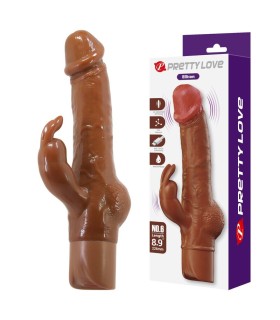 PRETTY LOVE ELLISON REALISTIC RABBIT VIBRATOR 226 CM O 42 CM BROWN