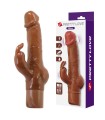 PRETTY LOVE - ELLISON REALISTIC RABBIT VIBRATOR 22.6 CM Ø 4.2 CM BROWN