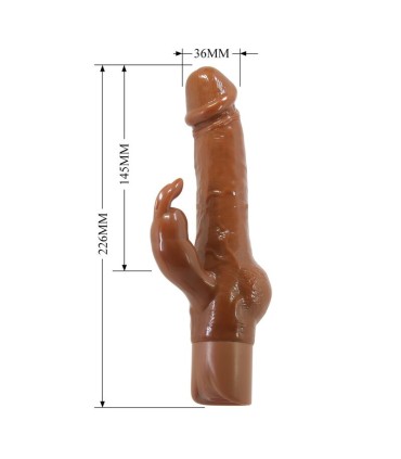 PRETTY LOVE ELLISON REALISTIC RABBIT VIBRATOR 226 CM O 42 CM BROWN