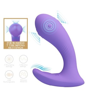 PRETTY LOVE ANDROMEDA RECHARGEABLE DUAL STIMULATION VIBRATOR PURPLE