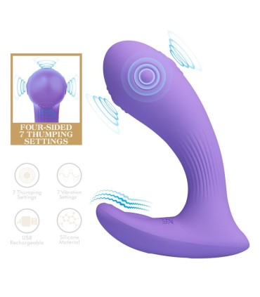 PRETTY LOVE ANDROMEDA RECHARGEABLE DUAL STIMULATION VIBRATOR PURPLE
