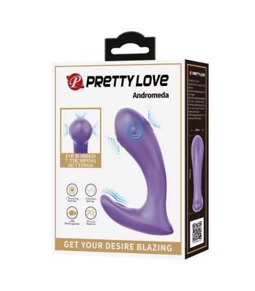 PRETTY LOVE ANDROMEDA RECHARGEABLE DUAL STIMULATION VIBRATOR PURPLE