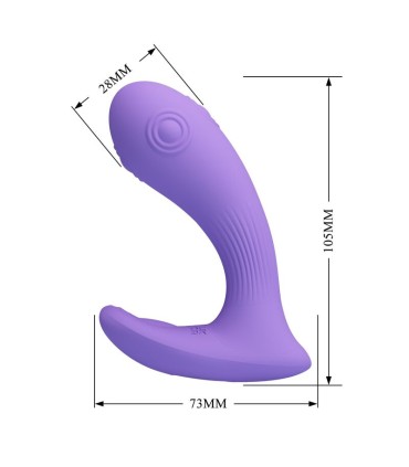 PRETTY LOVE ANDROMEDA RECHARGEABLE DUAL STIMULATION VIBRATOR PURPLE