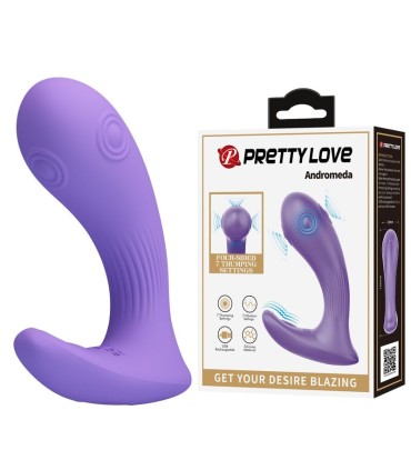 PRETTY LOVE ANDROMEDA RECHARGEABLE DUAL STIMULATION VIBRATOR PURPLE