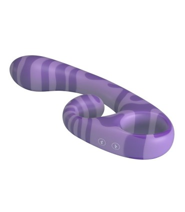 PRETTY LOVE SUMMER DOUBLE ENDED VIBRATOR WITH HANDLE 19 CM O 35 CM PURPLE