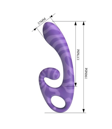 PRETTY LOVE SUMMER DOUBLE ENDED VIBRATOR WITH HANDLE 19 CM O 35 CM PURPLE