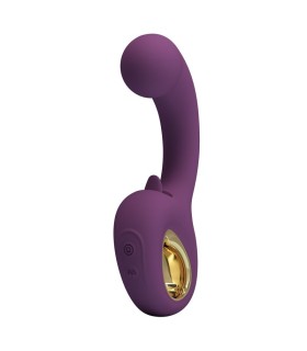 PRETTY LOVE BRYNNLEE RECHARGEABLE VIBRATOR WITH ORAL STIMULATOR 10 VIBRATIONS 5 LICKING FUNCTIONS PURPLE