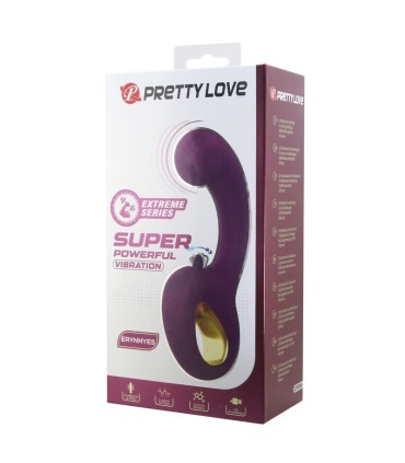 PRETTY LOVE BRYNNLEE RECHARGEABLE VIBRATOR WITH ORAL STIMULATOR 10 VIBRATIONS 5 LICKING FUNCTIONS PURPLE