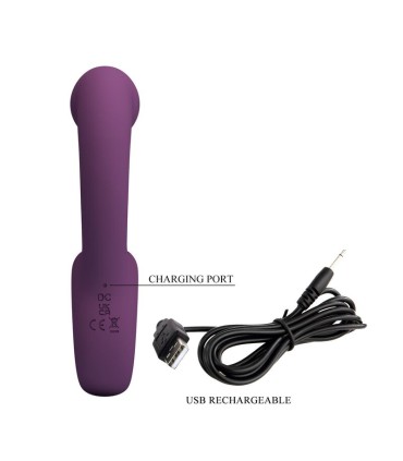 PRETTY LOVE BRYNNLEE RECHARGEABLE VIBRATOR WITH ORAL STIMULATOR 10 VIBRATIONS 5 LICKING FUNCTIONS PURPLE