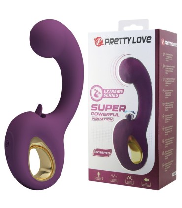 PRETTY LOVE BRYNNLEE RECHARGEABLE VIBRATOR WITH ORAL STIMULATOR 10 VIBRATIONS 5 LICKING FUNCTIONS PURPLE