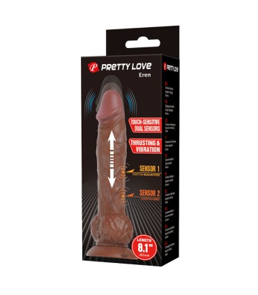 PRETTY LOVE EREN THRUSTING VIBRATING DILDO 205 CM O 45 CM BROWN