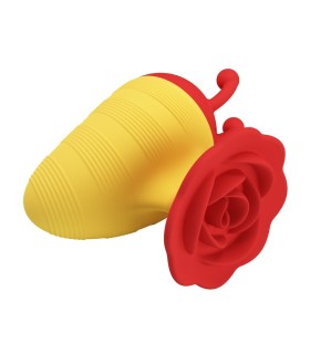 PRETTY LOVE LITTLE BEE RECHARGEABLE CLITORAL STIMULATOR 7 MODES RED YELLOW