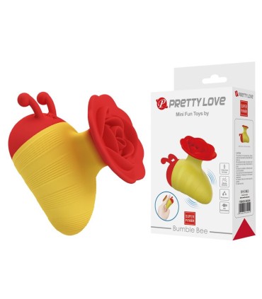 PRETTY LOVE LITTLE BEE RECHARGEABLE CLITORAL STIMULATOR 7 MODES RED YELLOW