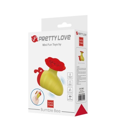 PRETTY LOVE LITTLE BEE RECHARGEABLE CLITORAL STIMULATOR 7 MODES RED YELLOW