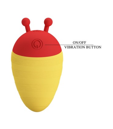 PRETTY LOVE LITTLE BEE RECHARGEABLE CLITORAL STIMULATOR 7 MODES RED YELLOW