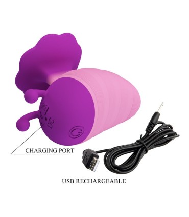 PRETTY LOVE LITTLE BEE RECHARGEABLE CLITORAL STIMULATOR 7 MODES PURPLE PINK