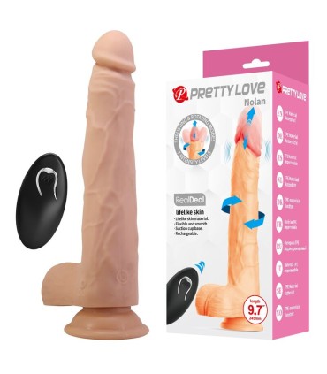 PRETTY LOVE NOLAN THRUSTING ROTATING VIBRATING DILDO REMOTE CONTROL 245 CM O 5 CM NATURAL