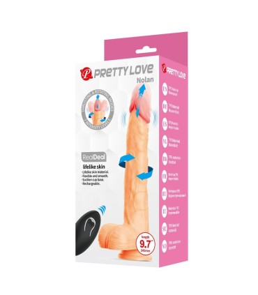 PRETTY LOVE NOLAN THRUSTING ROTATING VIBRATING DILDO REMOTE CONTROL 245 CM O 5 CM NATURAL