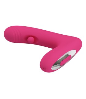 PRETTY LOVE DUDEN RECHARGEABLE SILICONE VIBRATOR 12 VIBRATION MODES AND 3 ROCKING MODES PINK